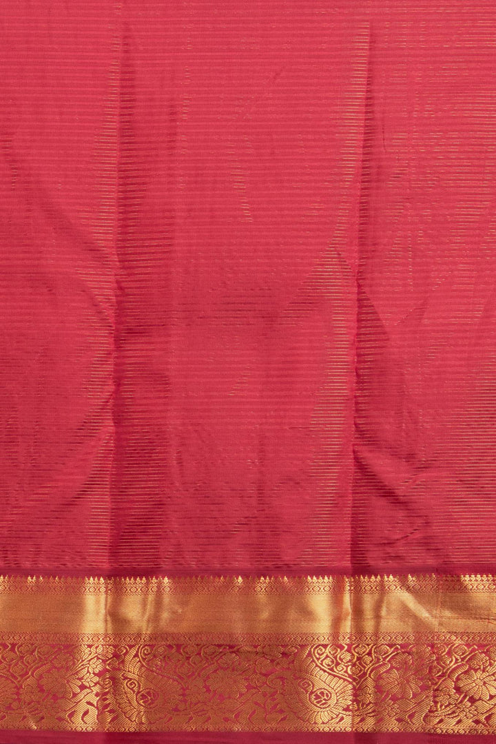 Chalk White and Blood Red kanchi pattu saree