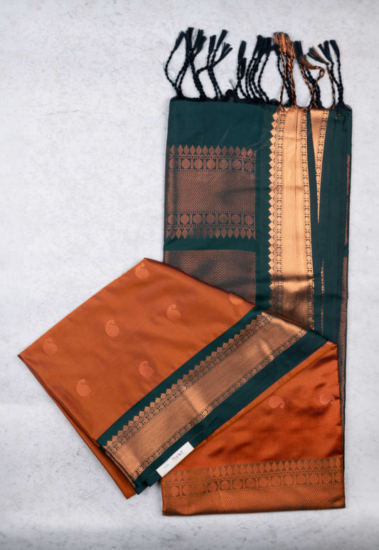 Honey brown semi soft silk saree