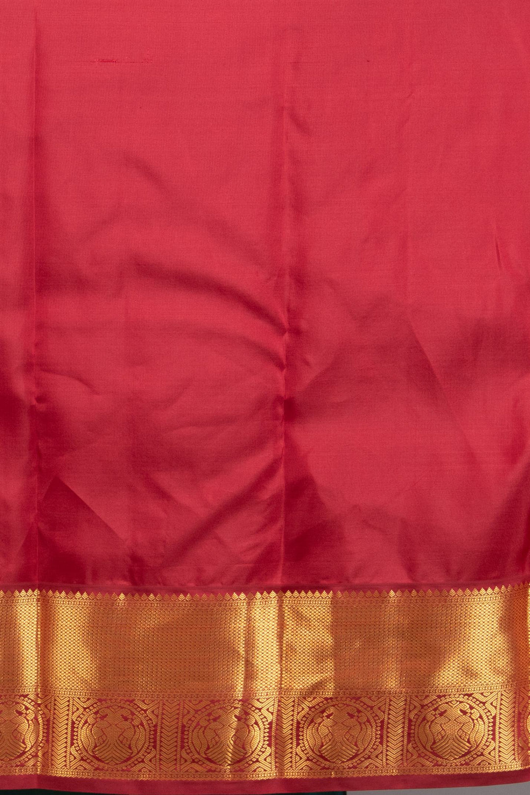 Ivory and Jam Red korvai silk saree
