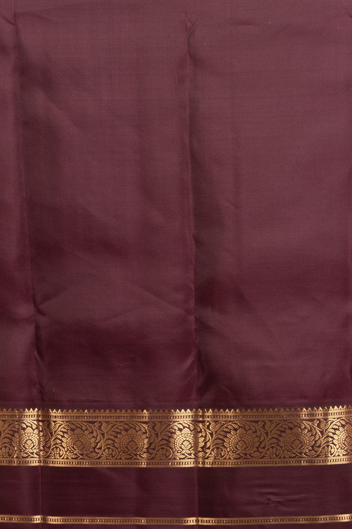 Offwhite and Bean brown korvai silk saree
