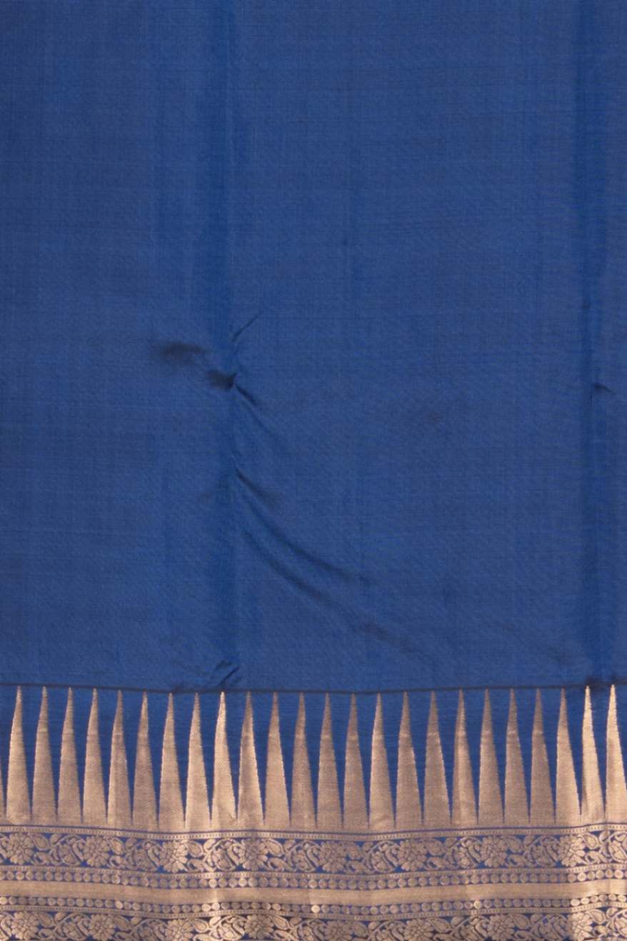 Navyblue and Parrot Butta silk saree