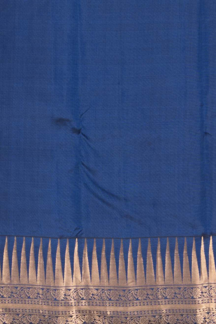 Navyblue and Parrot Butta silk saree