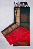 Red semi soft silk saree