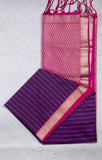 Purple thousand butta semi soft silk saree