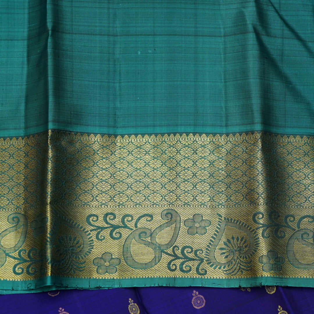 Royal blue and green silk saree