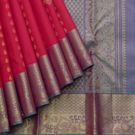 Pink and purple shot silk saree