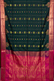 Green and pink semi silk saree