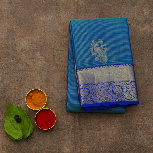 Blue pattu saree