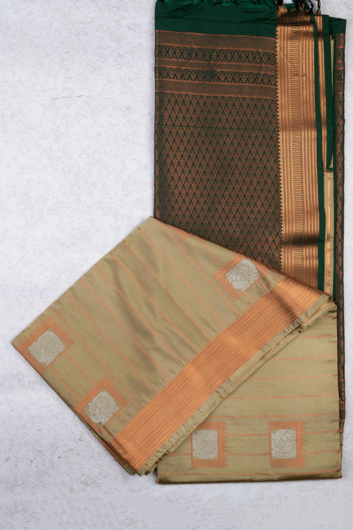 Pastel green semi soft silk saree