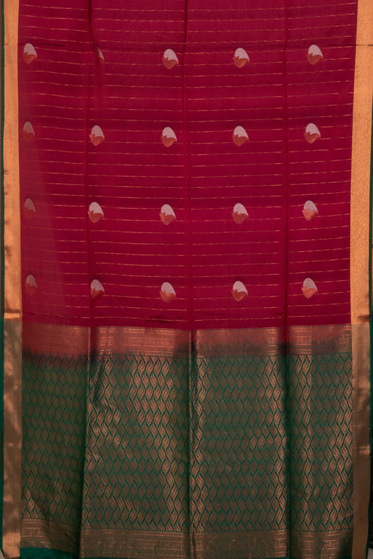 Maroon semi soft silk saree