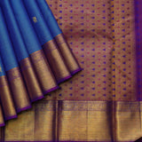 Blue checks silk saree