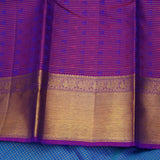 Blue checks silk saree