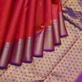 Red vairaoosi checks silk saree