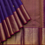 Dark blue vairaoosi checks silk saree