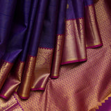 Dark blue vairaoosi checks silk saree