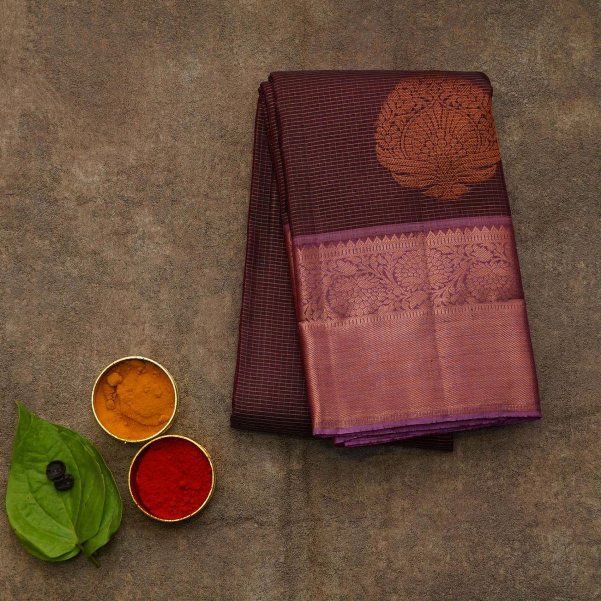 Vairaoosi Brown silk saree