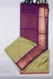 Cardamom green semi soft silk saree