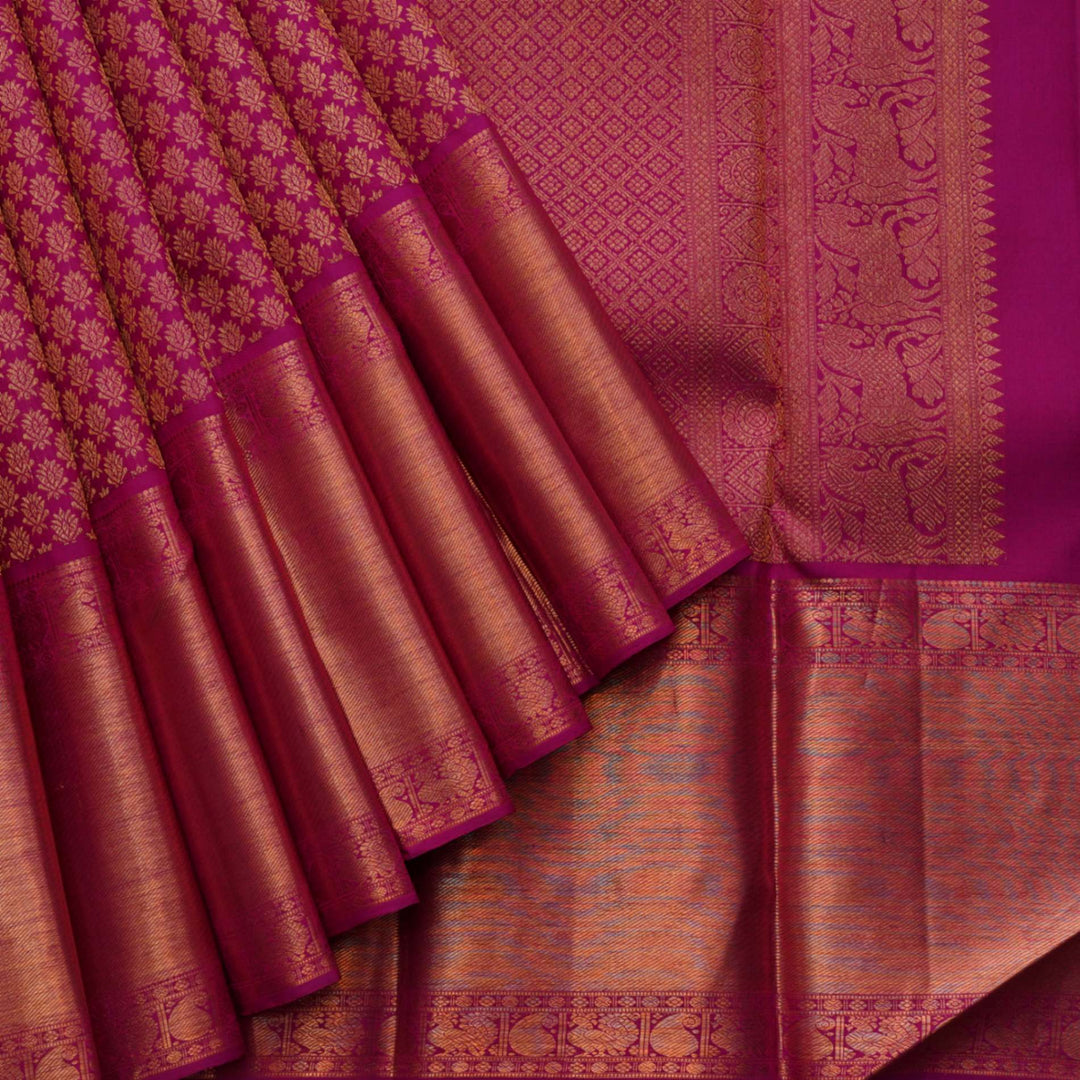 Magenta pink silk saree