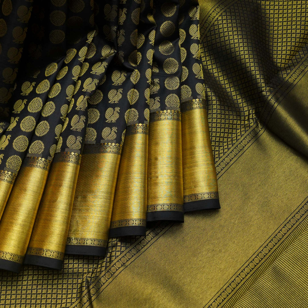 Black Brocade Silk Saree