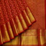 Red brocade silk saree