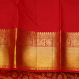 Red brocade silk saree