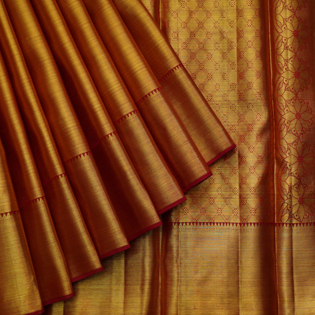 Red tissue silk saree