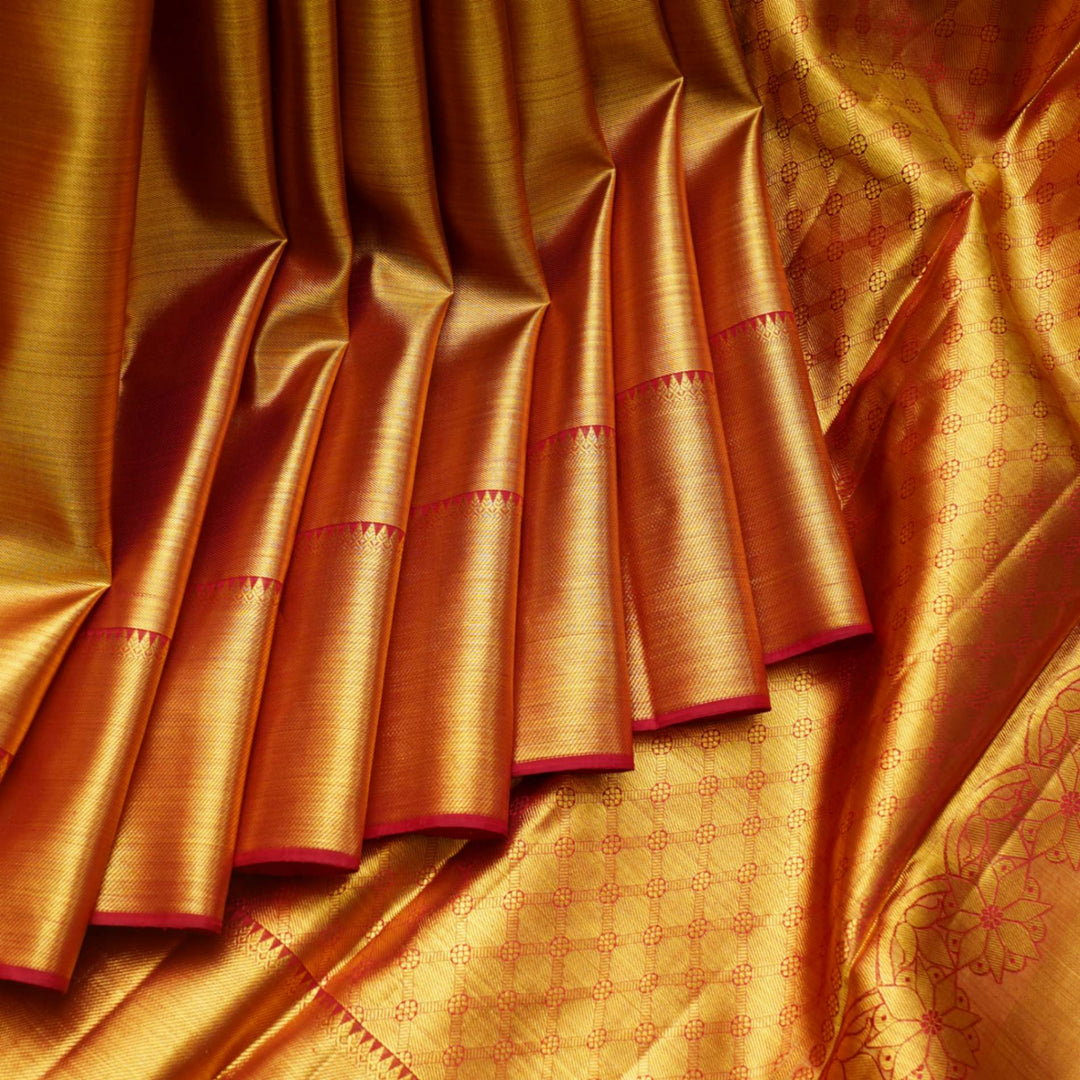 Red tissue silk saree