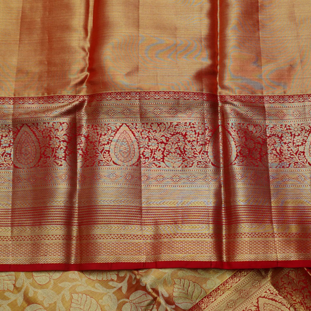 Red kanjivaram tissue silk saree