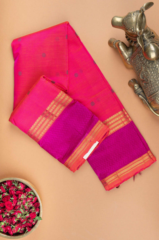 Pink kanchi silk cotton saree