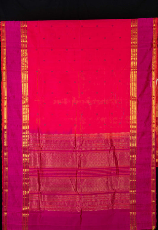 Pink kanchi silk cotton saree