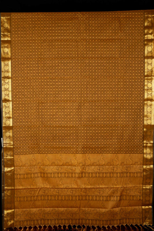 Copper Brown kanchi cotton saree