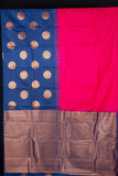 Pink and blue half and half semi silk saree