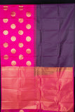 Purple and pink half and half semi silk saree