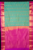 Dual tone aqua green semi silk saree