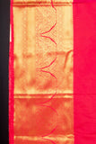 Black and red traditioanl semi silk saree