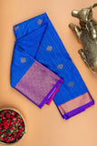 Ms blue semi silk saree