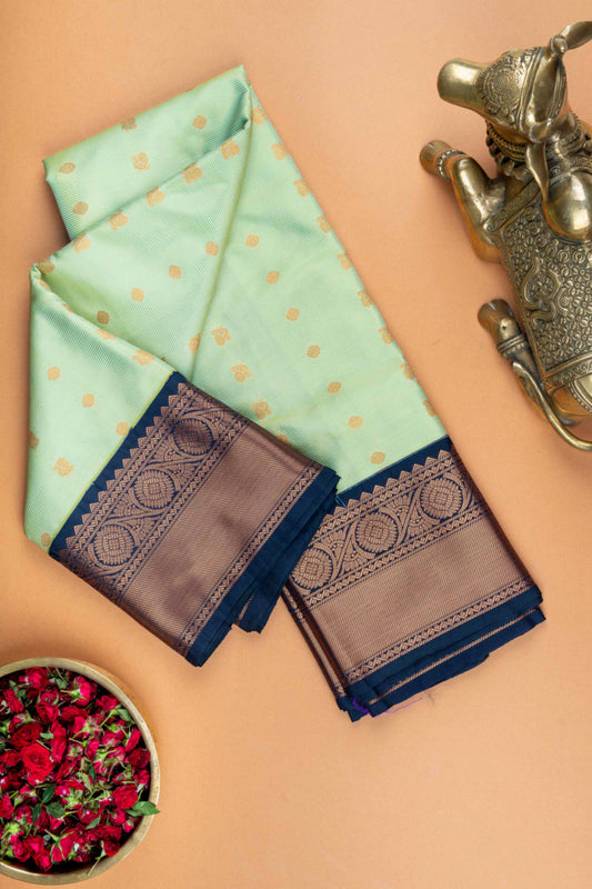 Aqua green vairaoosi semi silk saree