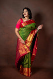 Green traditional silk saree