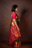 Green traditional silk saree