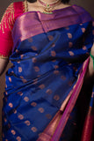 Navy blue silk saree