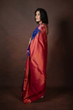 Navy blue silk saree