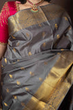 Grey Colour Silk Saree