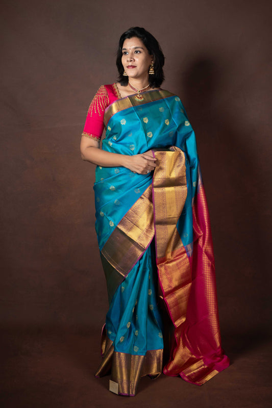 Sky Blue Silk Saree