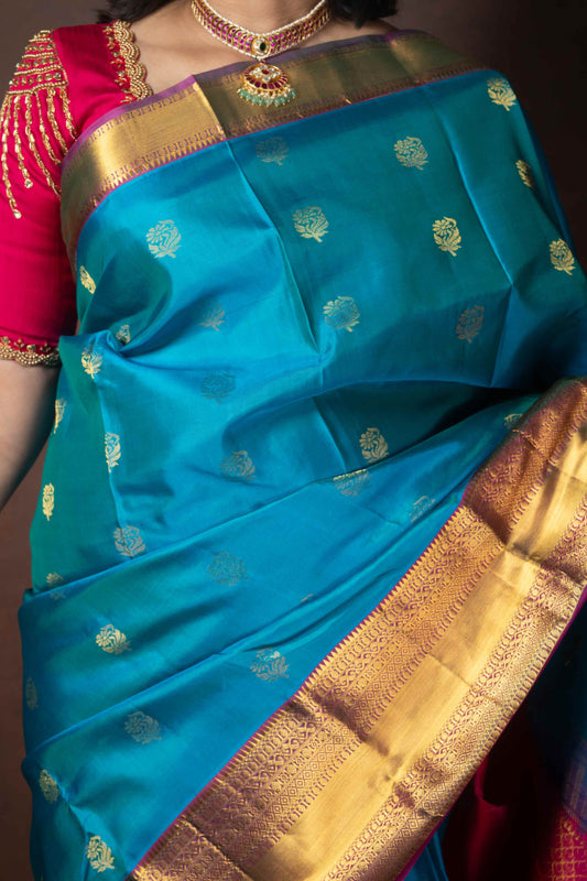 Sky Blue Silk Saree