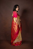 Beige retta pettu pure silk saree