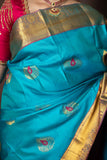 Sky Blue Kanjivaram Silk Saree