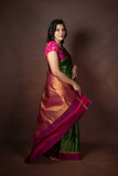 Green retta pettu pure silk saree