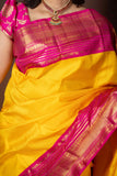 Yellow and Pink Kanchivaram Saree