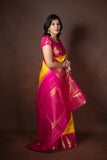 Yellow and Pink Kanchivaram Saree