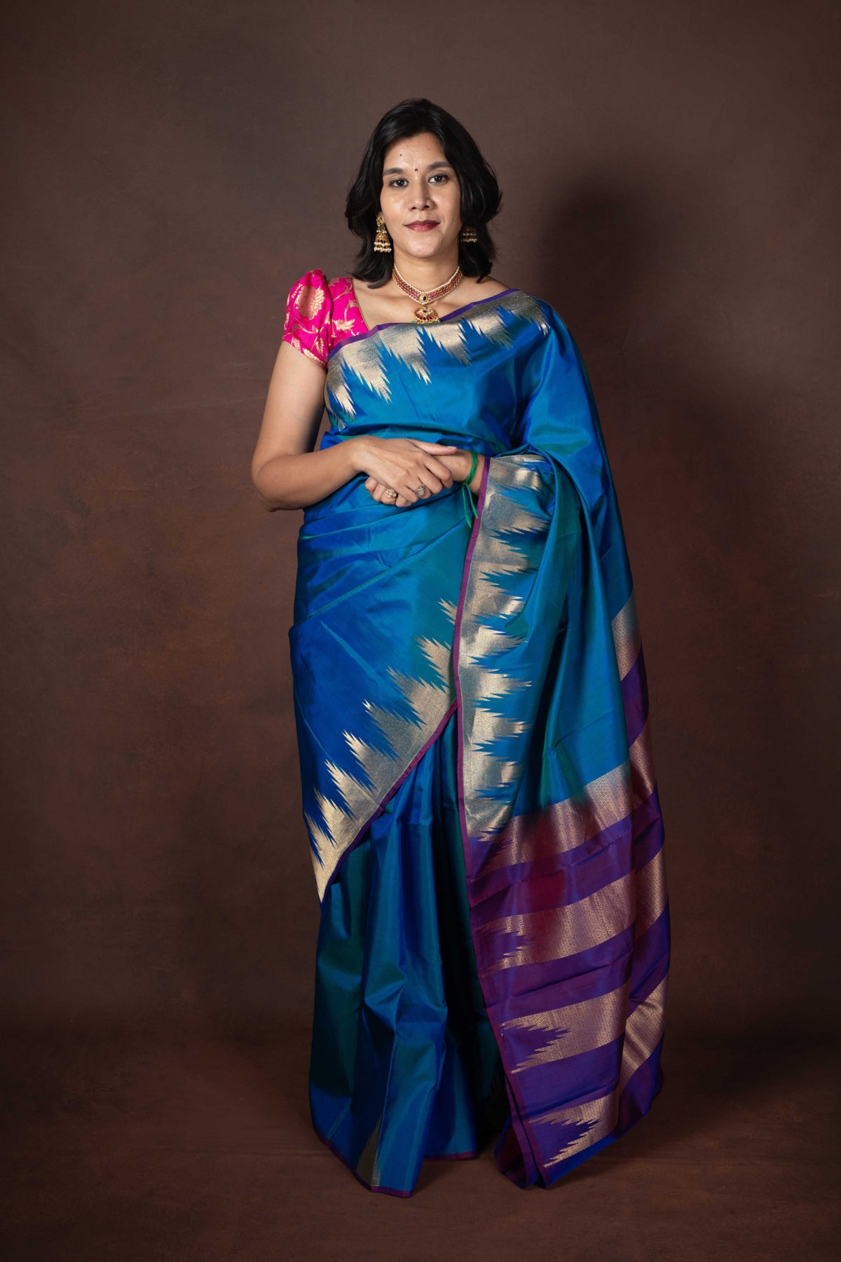 Peacock Blue Saree